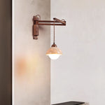 Tavon Cantilever Wall Sconce in Walnut and Travertine
