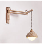 Tavon Cantilever Wall Sconce in Walnut and Travertine