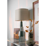 Duomo Marble Table Lamp – Sculptural Stone Base with Fabric Shade