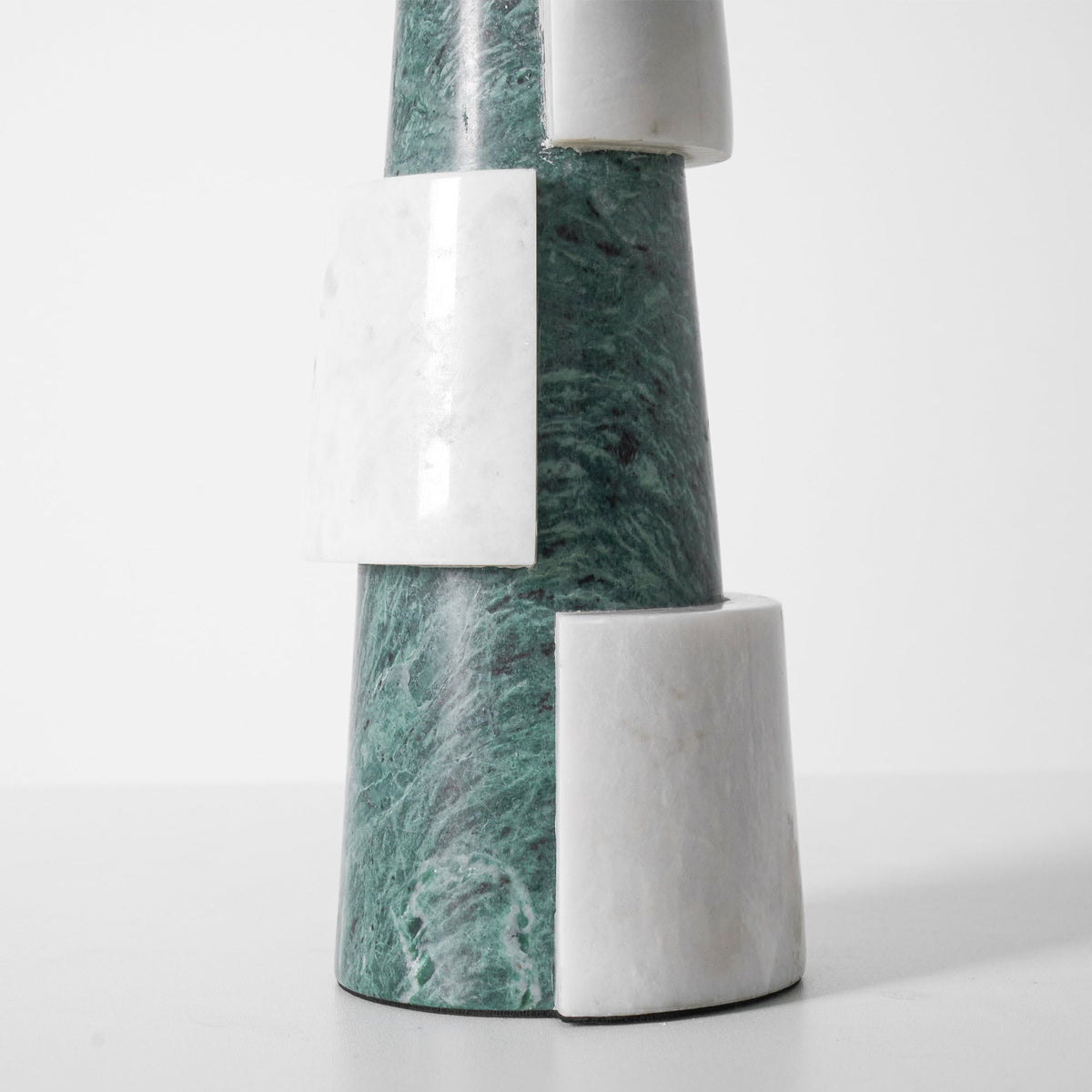 Duomo Marble Table Lamp – Sculptural Stone Base with Fabric Shade