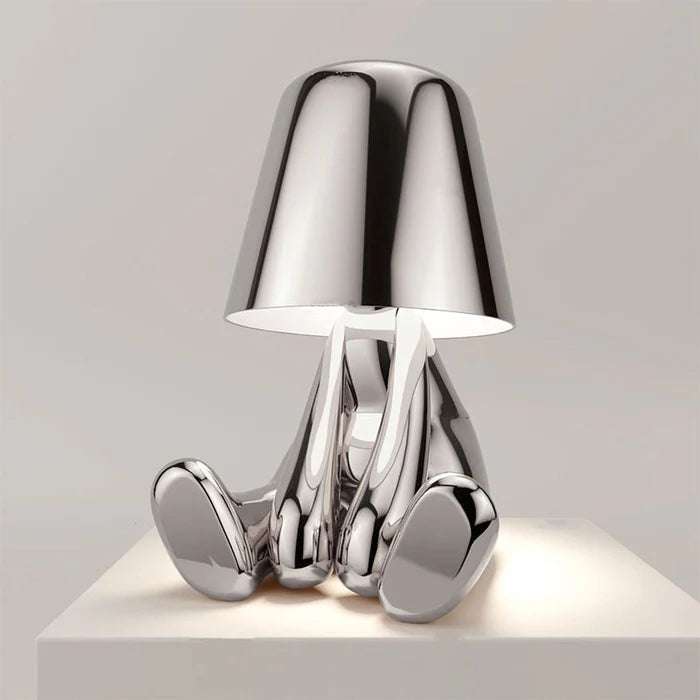 Cute Gold Man Statue Led Table Lamp