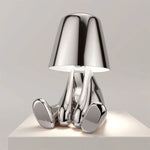 Cute Gold Man Statue Led Table Lamp