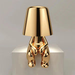 Cute Gold Man Statue Led Table Lamp