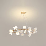 Mistral Flora Chandelier — Sculptural Ceramic Petal Chandelier in Gold