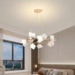 Mistral Flora Chandelier — Sculptural Ceramic Petal Chandelier in Gold
