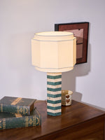 Modari Striped Stone Table Lamp – Travertine & Marble Sculptural Accent Light