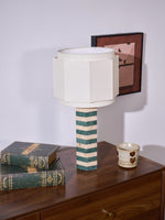 Modari Striped Stone Table Lamp – Travertine & Marble Sculptural Accent Light