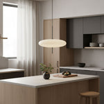 Opal Disc Modern Pendant Light with Opalescent Polymer Shade