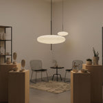 Opal Disc Modern Pendant Light with Opalescent Polymer Shade