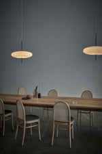 Opal Disc Modern Pendant Light with Opalescent Polymer Shade
