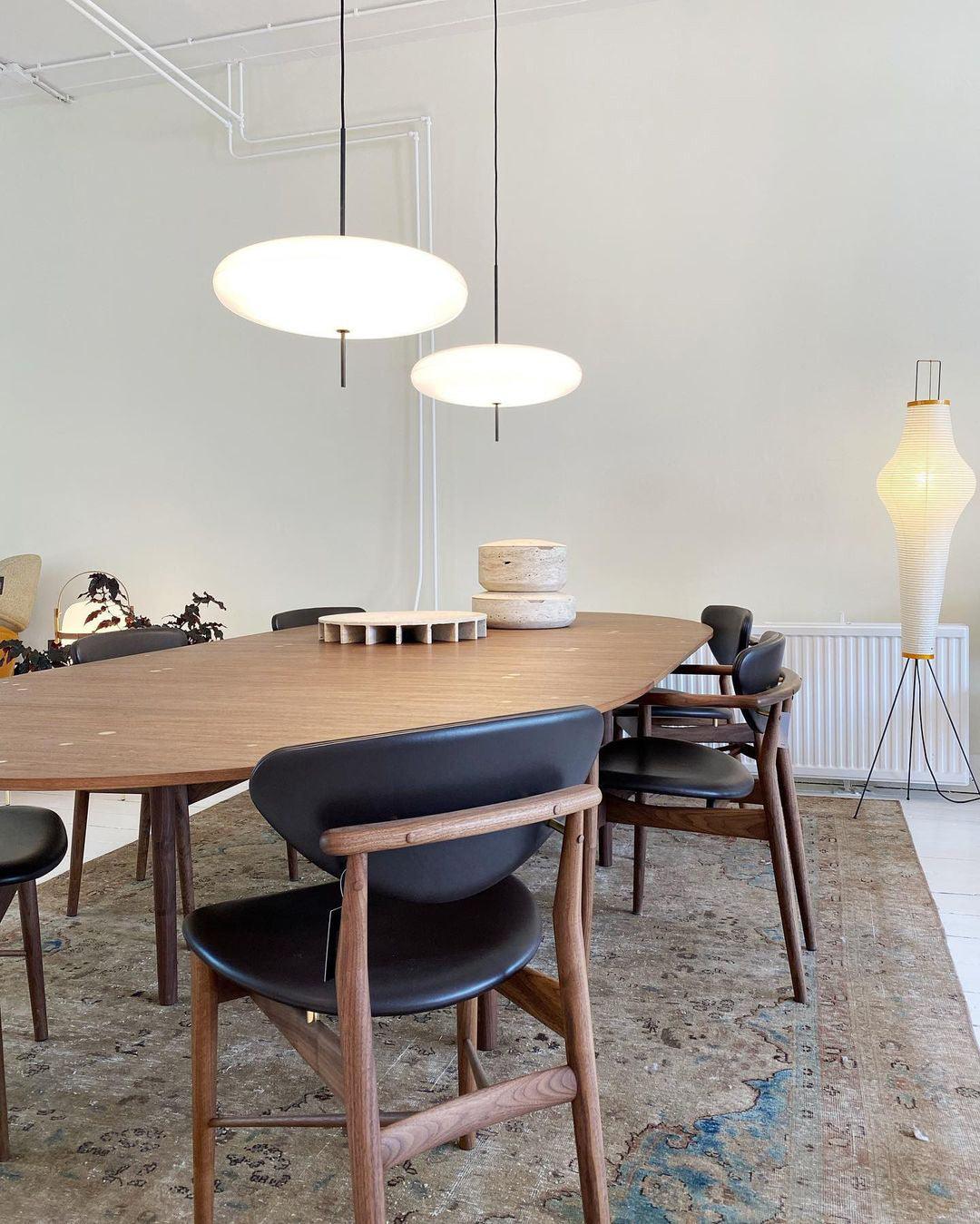 Opal Disc Modern Pendant Light with Opalescent Polymer Shade