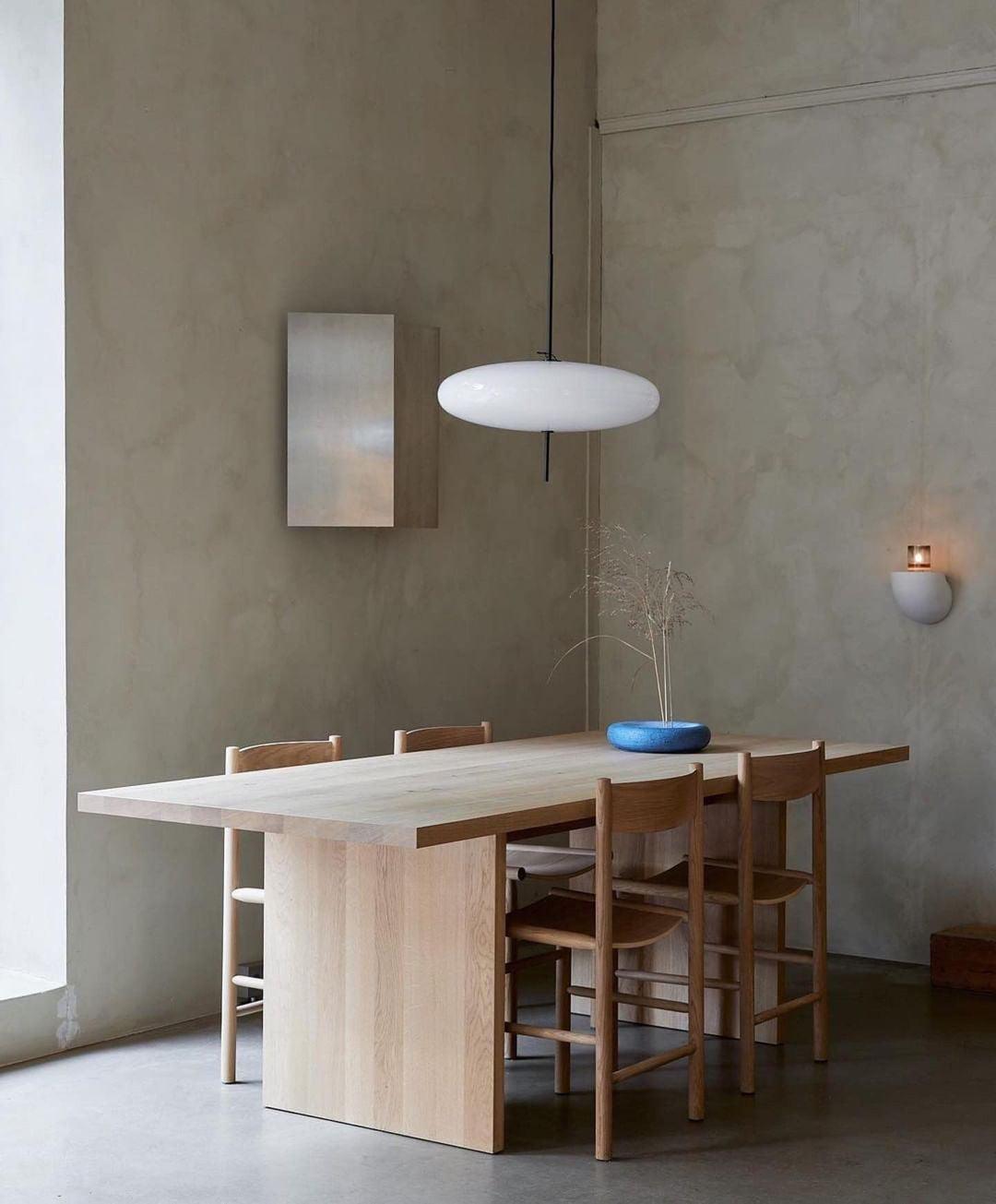 Opal Disc Modern Pendant Light with Opalescent Polymer Shade