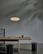 Opal Disc Modern Pendant Light with Opalescent Polymer Shade