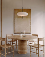 Opal Disc Modern Pendant Light with Opalescent Polymer Shade
