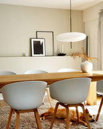 Opal Disc Modern Pendant Light with Opalescent Polymer Shade
