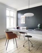 Opal Disc Modern Pendant Light with Opalescent Polymer Shade