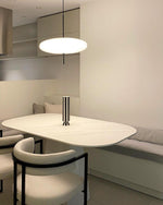 Opal Disc Modern Pendant Light with Opalescent Polymer Shade