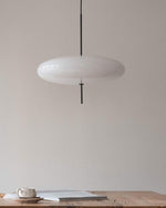 Opal Disc Modern Pendant Light with Opalescent Polymer Shade
