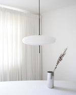 Opal Disc Modern Pendant Light with Opalescent Polymer Shade