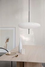 Opal Disc Modern Pendant Light with Opalescent Polymer Shade