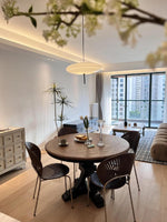 Opal Disc Modern Pendant Light with Opalescent Polymer Shade