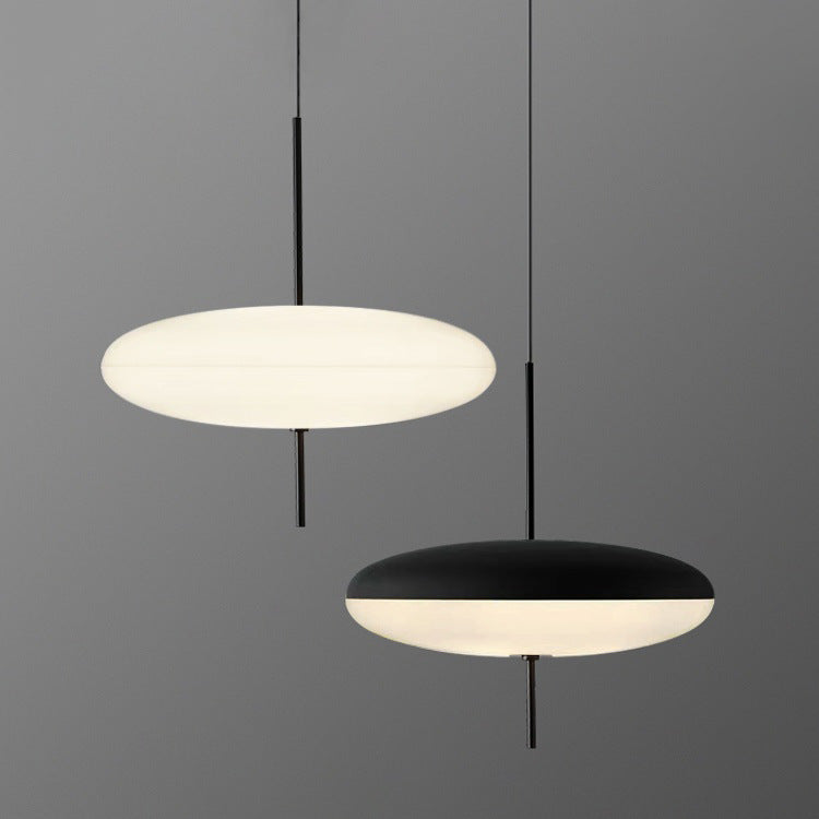 Opal Disc Modern Pendant Light with Opalescent Polymer Shade