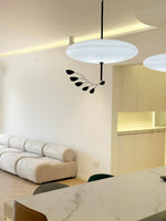 Opal Disc Modern Pendant Light with Opalescent Polymer Shade