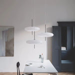 Opal Disc Modern Pendant Light with Opalescent Polymer Shade
