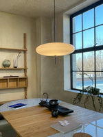 Opal Disc Modern Pendant Light with Opalescent Polymer Shade