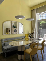 Opal Disc Modern Pendant Light with Opalescent Polymer Shade