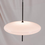 Opal Disc Modern Pendant Light with Opalescent Polymer Shade