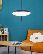 Opal Disc Modern Pendant Light with Opalescent Polymer Shade