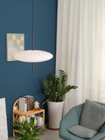 Opal Disc Modern Pendant Light with Opalescent Polymer Shade