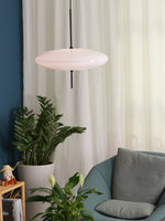 Opal Disc Modern Pendant Light with Opalescent Polymer Shade