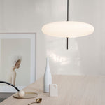 Opal Disc Modern Pendant Light with Opalescent Polymer Shade