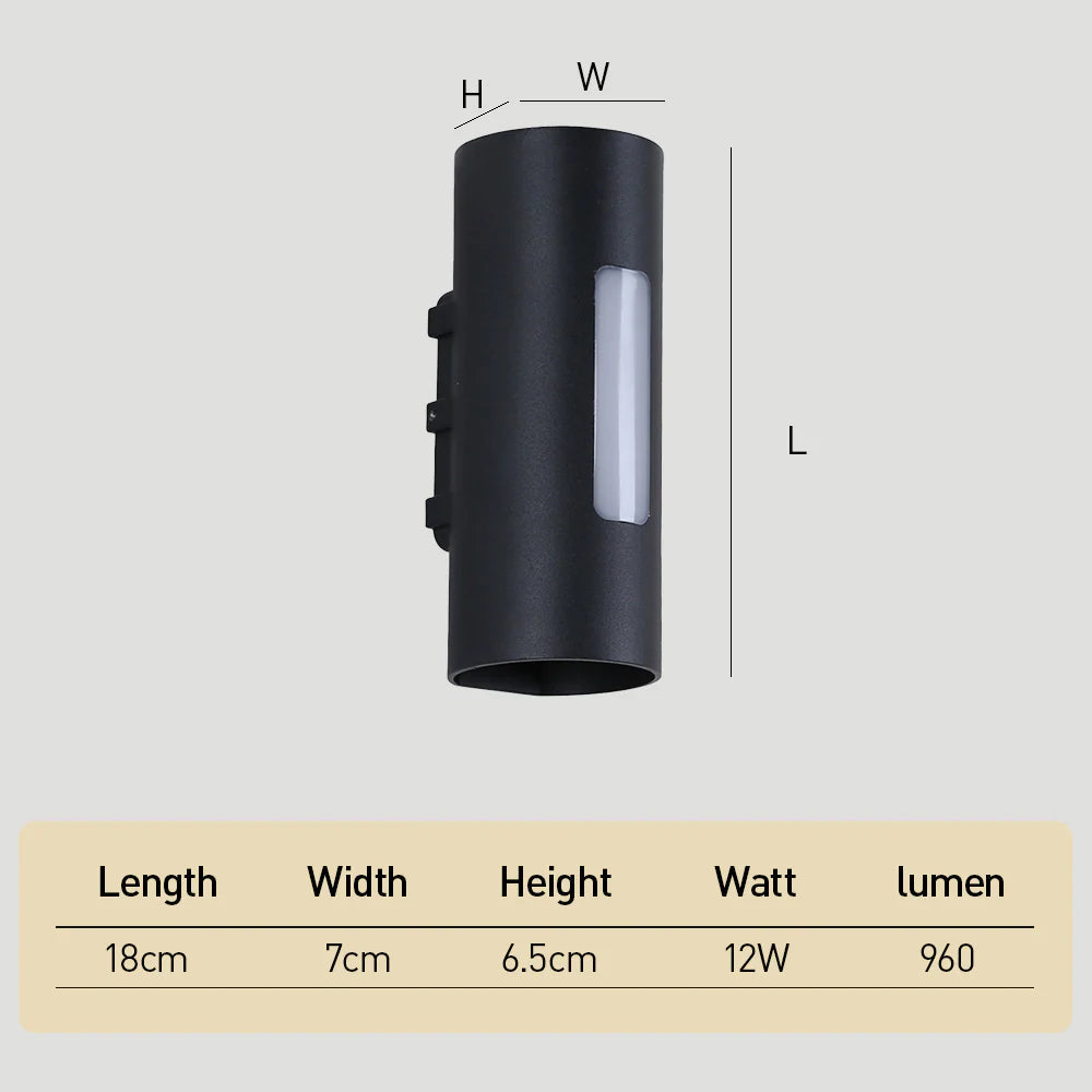 Modern Cylindrical Double Head Ip65 Outdoor Led Wall Light