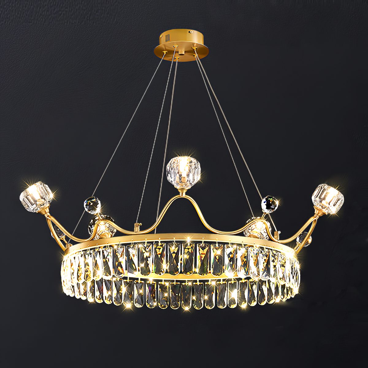 Modern Crown Crystal Pendant Light