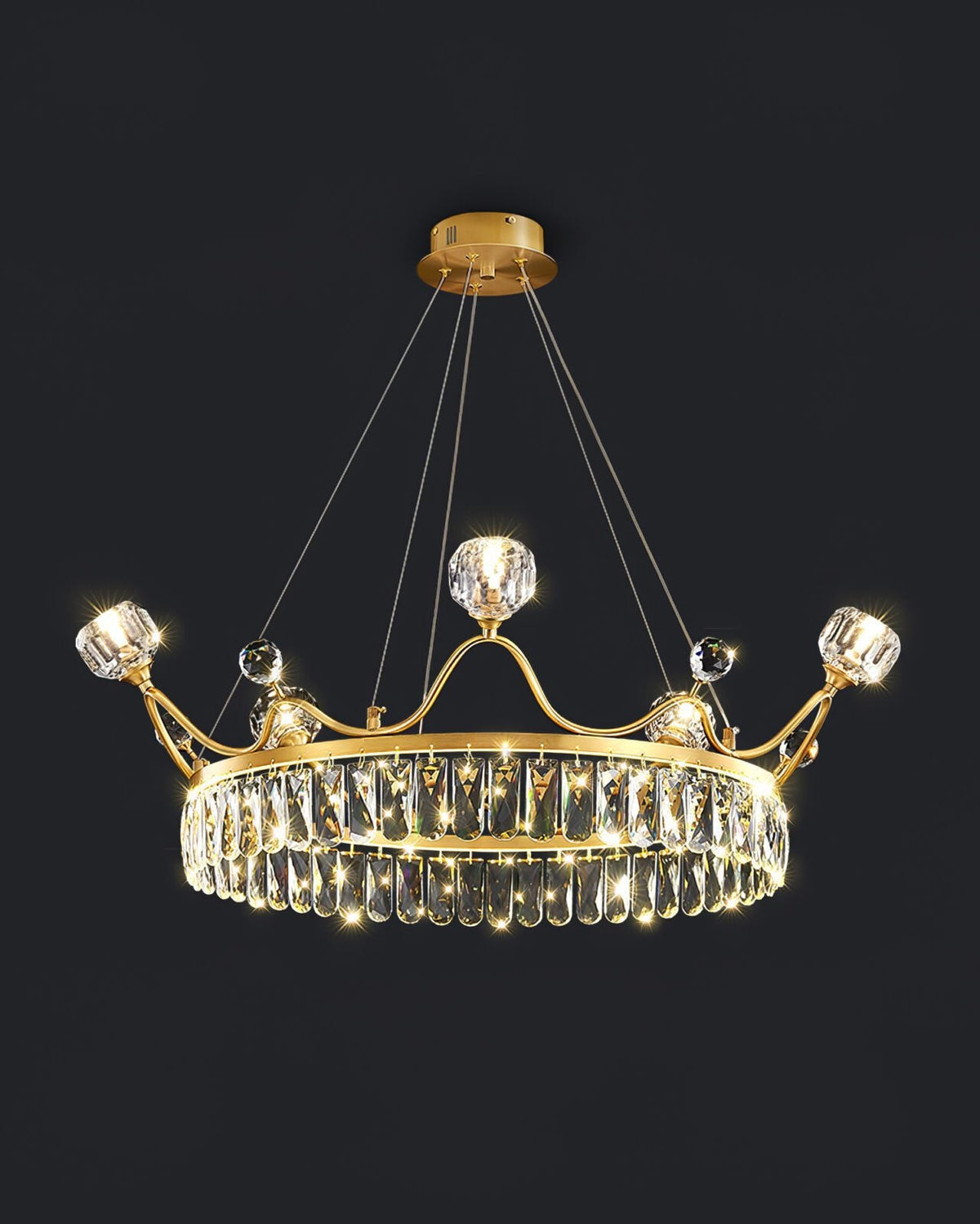 Modern Crown Crystal Pendant Light