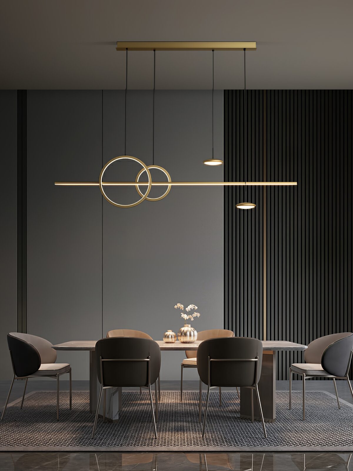 Moderner Kronleuchter mit geometrischer Form