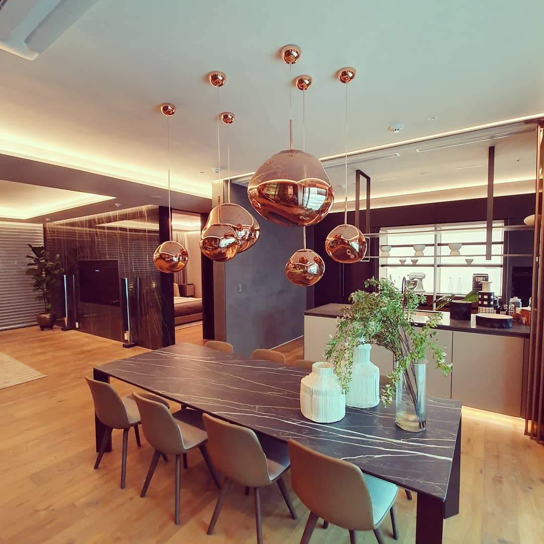 Lava Swag Pendant Light – Sculptural Molten Shade with Mirror Effect