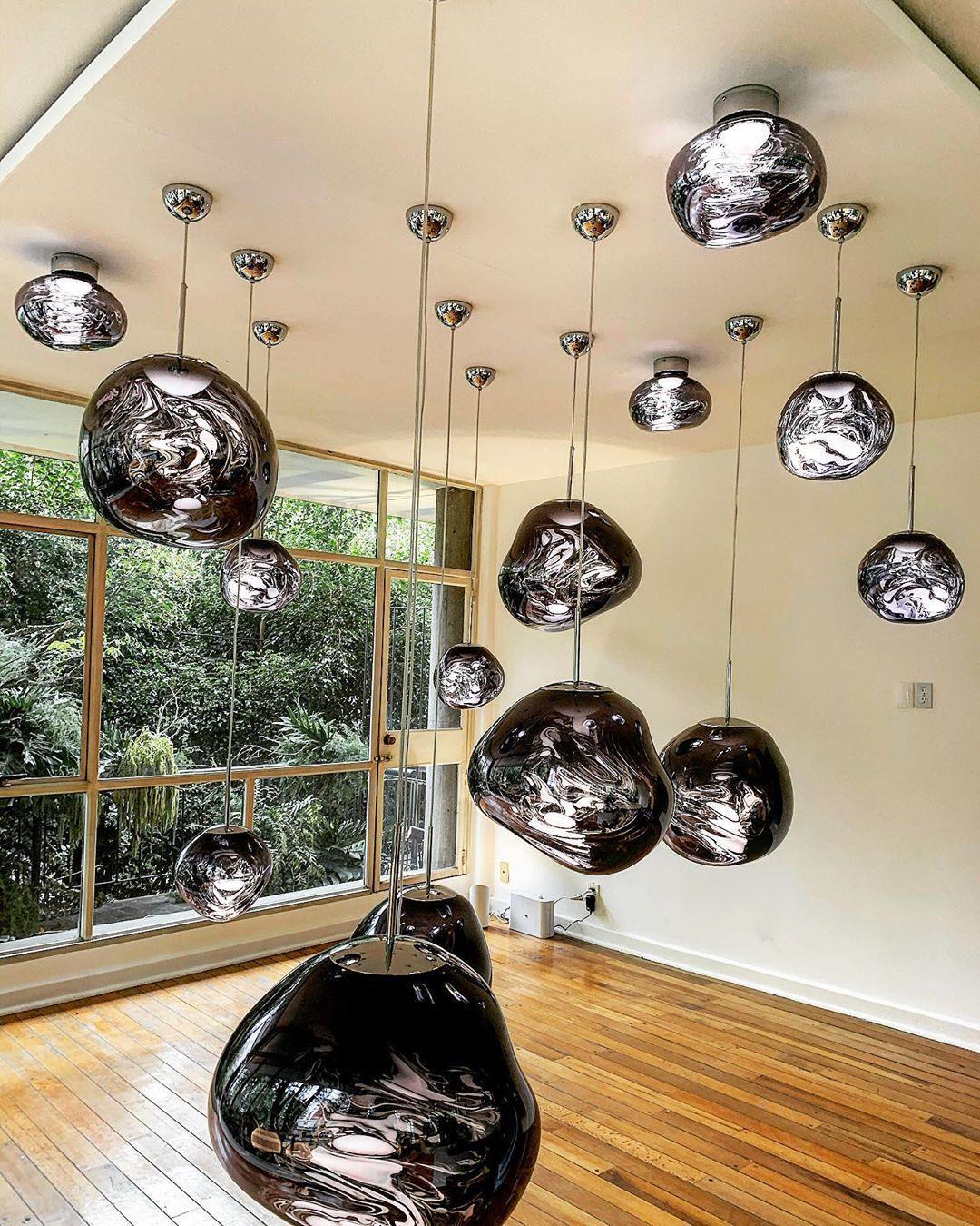 Lava Swag Pendant Light – Sculptural Molten Shade with Mirror Effect