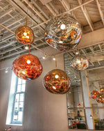 Lava Swag Pendant Light – Sculptural Molten Shade with Mirror Effect