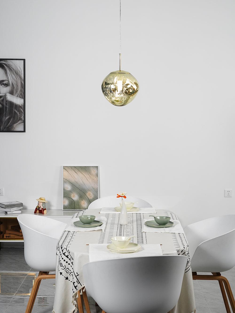 Lava Swag Pendant Light – Sculptural Molten Shade with Mirror Effect