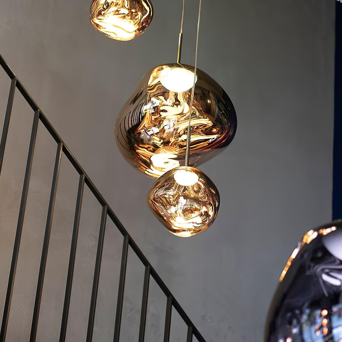Lava Swag Pendant Light – Sculptural Molten Shade with Mirror Effect