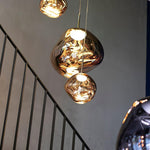 Lava Swag Pendant Light – Sculptural Molten Shade with Mirror Effect
