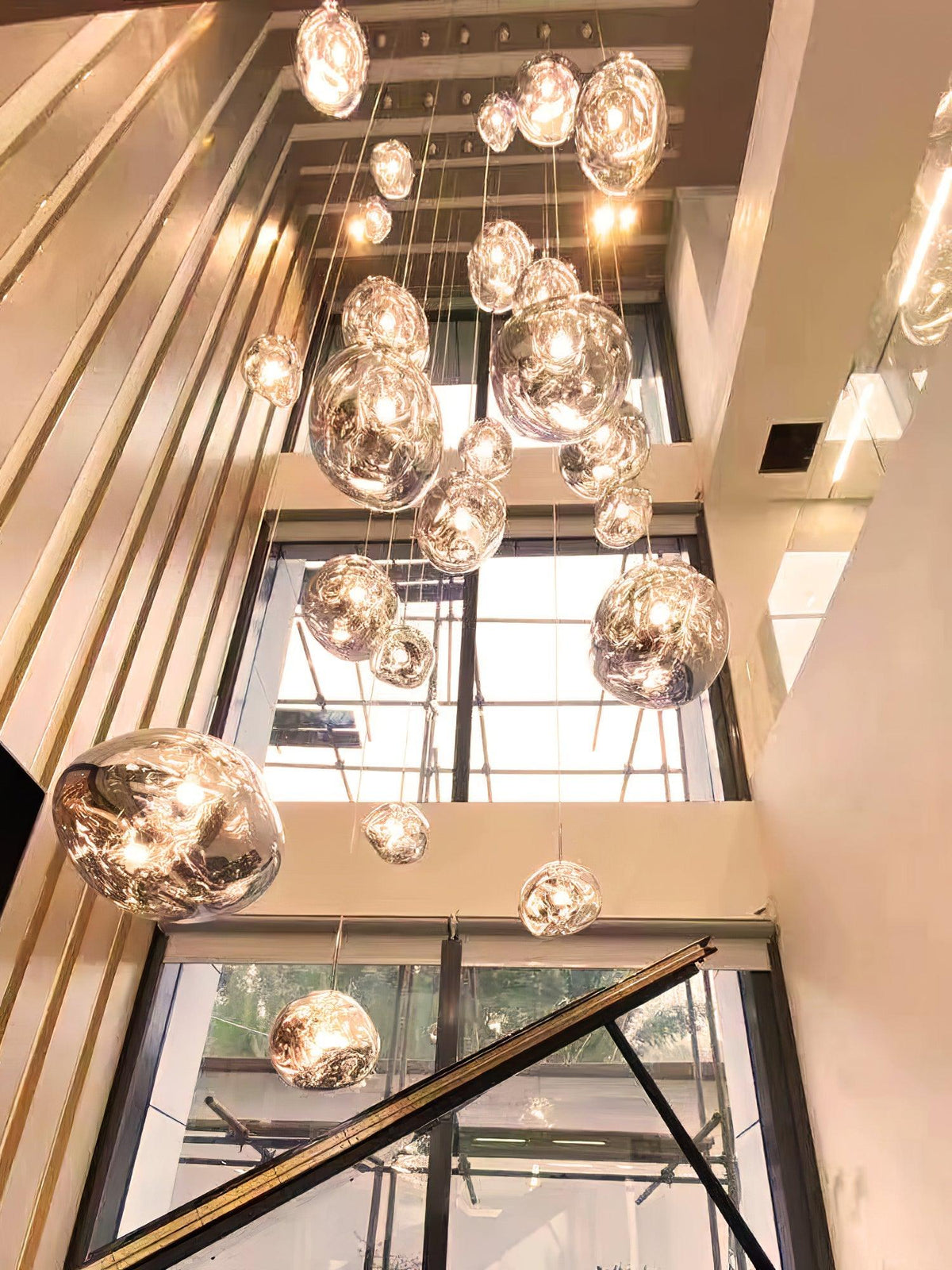 Lava Swag Pendant Light – Sculptural Molten Shade with Mirror Effect