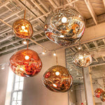 Lava Swag Pendant Light – Sculptural Molten Shade with Mirror Effect