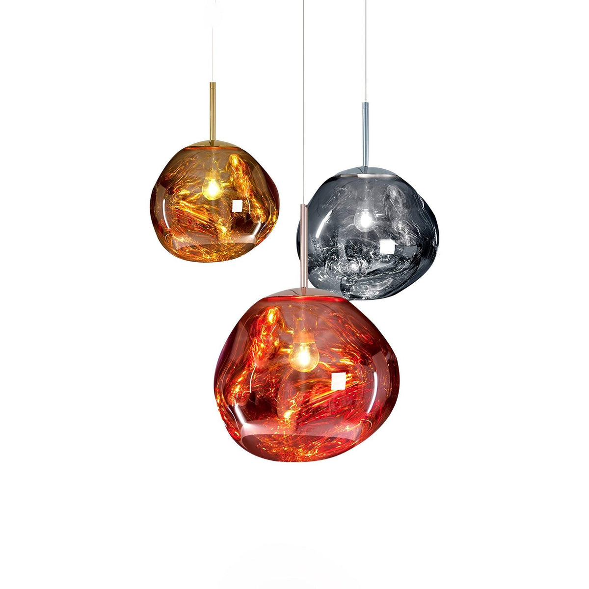 Lava Swag Pendant Light – Sculptural Molten Shade with Mirror Effect