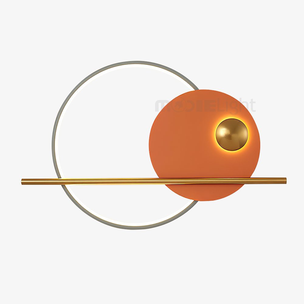 Moderne lineare Doppelkreis-Wandleuchte