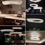 Lumière Cristal Round Chandelier in Chrome and Clear Crystal
